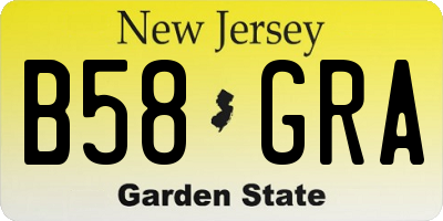 NJ license plate B58GRA