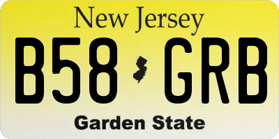 NJ license plate B58GRB