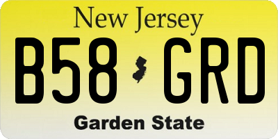 NJ license plate B58GRD