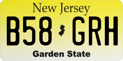 NJ license plate B58GRH