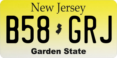 NJ license plate B58GRJ