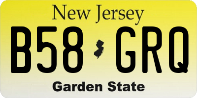 NJ license plate B58GRQ