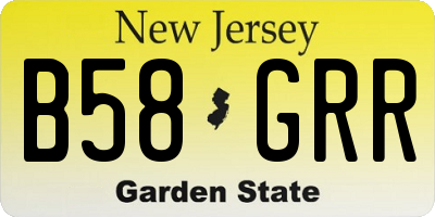 NJ license plate B58GRR