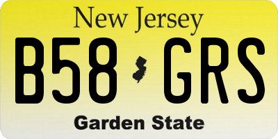 NJ license plate B58GRS