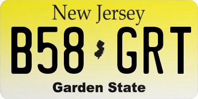 NJ license plate B58GRT