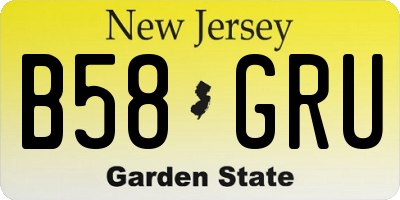 NJ license plate B58GRU