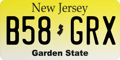 NJ license plate B58GRX