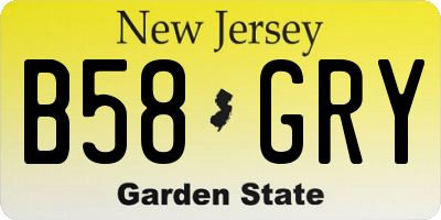 NJ license plate B58GRY
