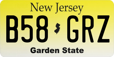 NJ license plate B58GRZ