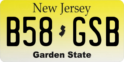 NJ license plate B58GSB