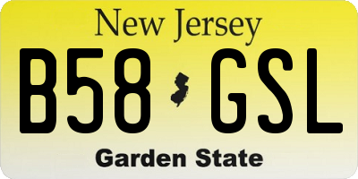 NJ license plate B58GSL
