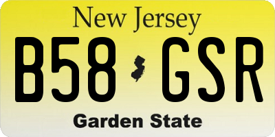 NJ license plate B58GSR