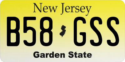 NJ license plate B58GSS
