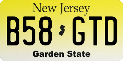 NJ license plate B58GTD