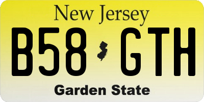 NJ license plate B58GTH