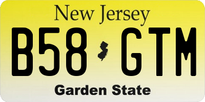 NJ license plate B58GTM