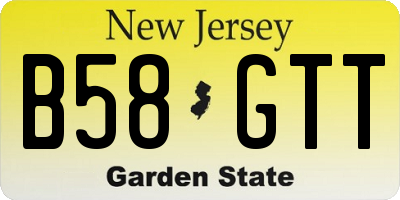 NJ license plate B58GTT