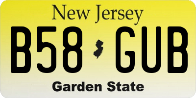 NJ license plate B58GUB