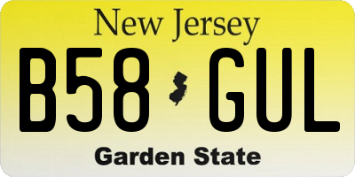 NJ license plate B58GUL