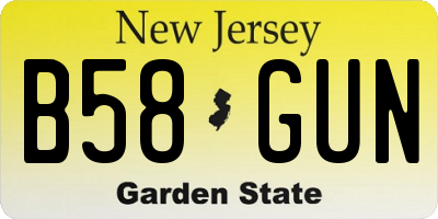 NJ license plate B58GUN