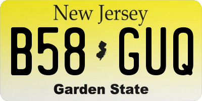 NJ license plate B58GUQ