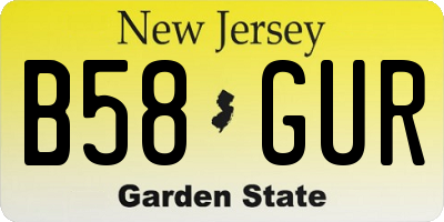 NJ license plate B58GUR