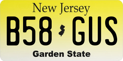 NJ license plate B58GUS