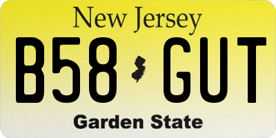 NJ license plate B58GUT