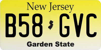 NJ license plate B58GVC