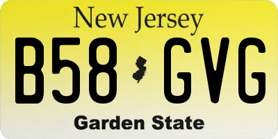 NJ license plate B58GVG