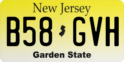 NJ license plate B58GVH