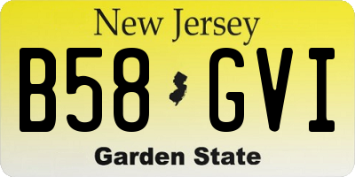 NJ license plate B58GVI