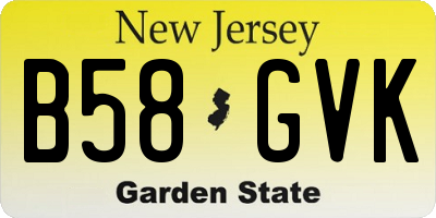 NJ license plate B58GVK