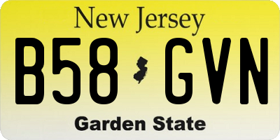 NJ license plate B58GVN
