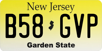 NJ license plate B58GVP