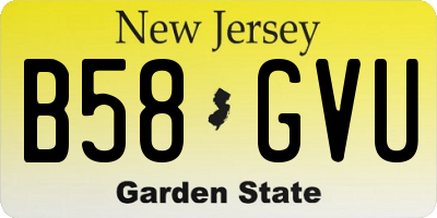 NJ license plate B58GVU