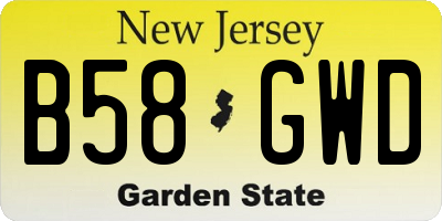 NJ license plate B58GWD