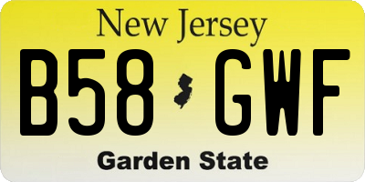 NJ license plate B58GWF