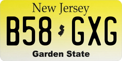 NJ license plate B58GXG