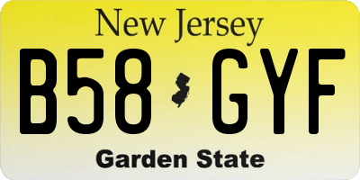 NJ license plate B58GYF