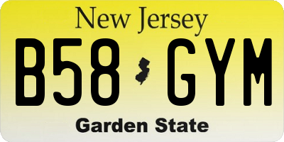 NJ license plate B58GYM