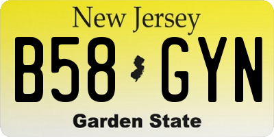 NJ license plate B58GYN