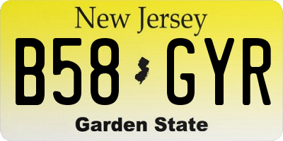 NJ license plate B58GYR