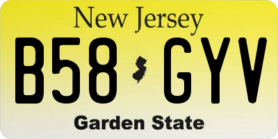 NJ license plate B58GYV