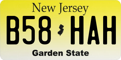 NJ license plate B58HAH