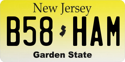 NJ license plate B58HAM