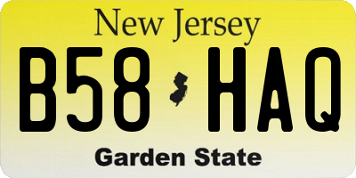 NJ license plate B58HAQ