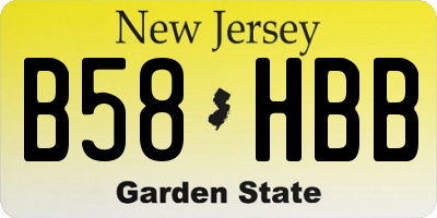 NJ license plate B58HBB