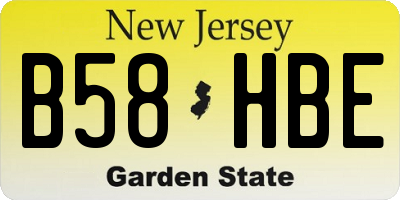 NJ license plate B58HBE