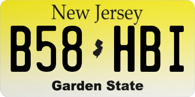 NJ license plate B58HBI